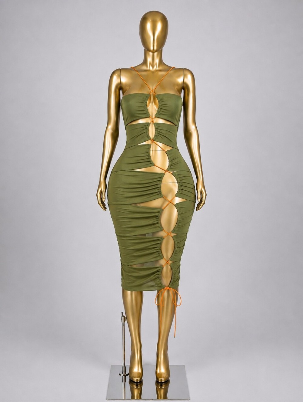 💋DRAWSTRING ROPE HOLLOW-OUT DRESS!!! - Picture 3 of 15